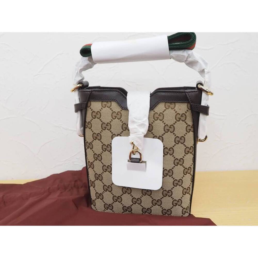 Gucci Bucket Bag Shoulder GG Canvas Beige